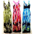 Print Lace Back Maxi Dresses